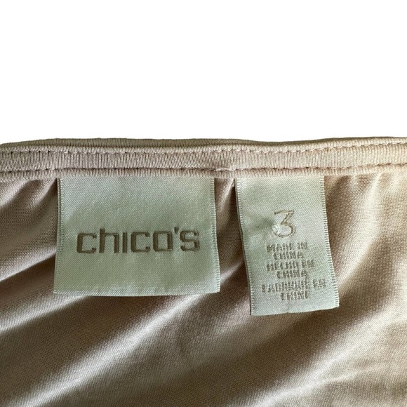 Chico’s Blouse‎ Women’s Sz. XL Cream/Light Pink 3/4 Sleeve, Round Neck - Picture 8 of 9